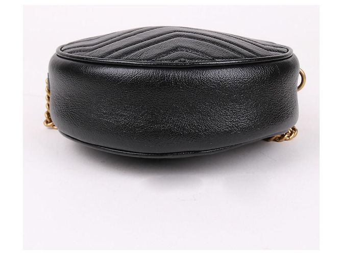 Gucci Mini borsa a tracolla rotonda trapuntata Nero - vista 8