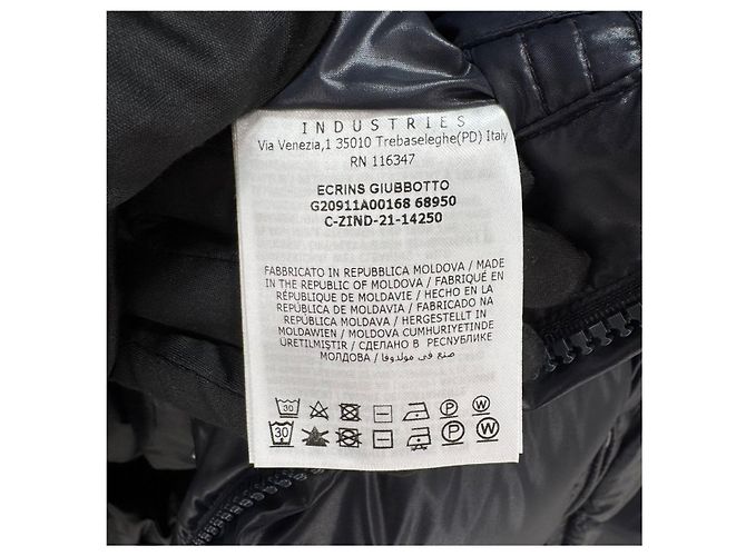 Moncler Hooded Down Jacket Navy Blue - view 13