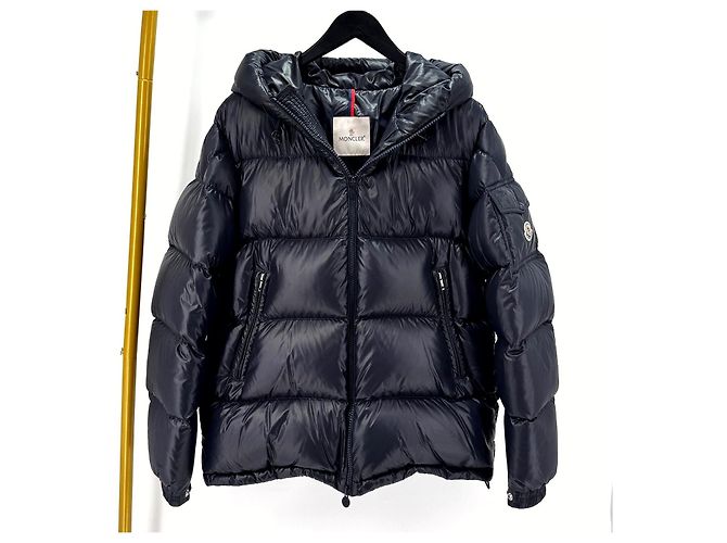 Moncler Hooded Down Jacket Navy Blue - view 2