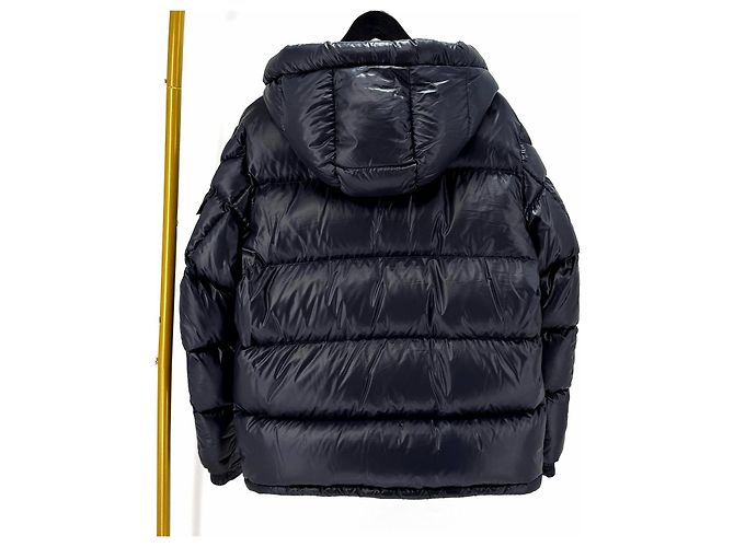 Moncler Hooded Down Jacket Navy Blue - view 3