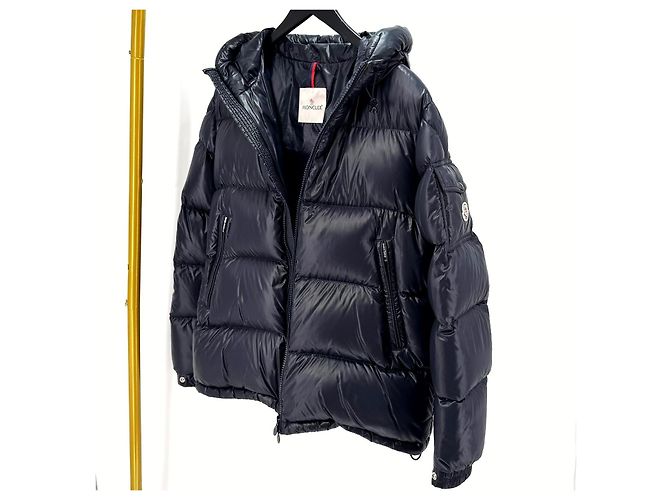 Moncler Hooded Down Jacket Navy Blue - view 4
