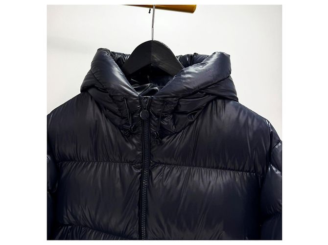 Moncler Hooded Down Jacket Navy Blue - view 8