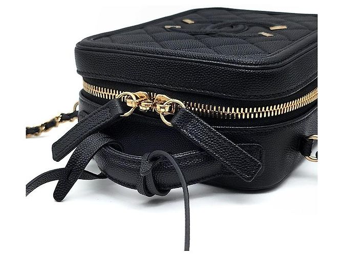 Chanel Caviar Cosmetic Tote and Shoulder Bag Black - view 6