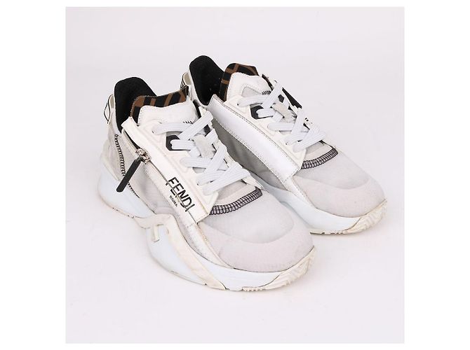 Fendi Sneaker Logo White Flow da donna Bianco - vista 4