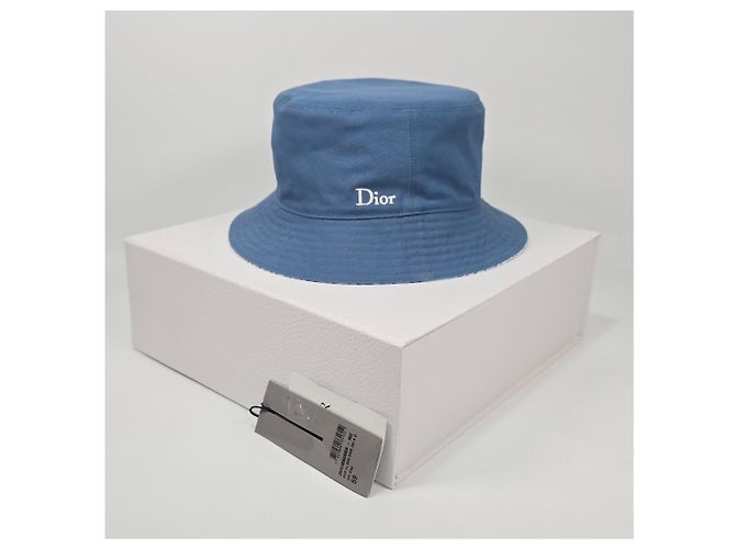 Oblique Dior Fleece-Bucket-Hat mit Schrägmuster Silber - Ansicht 2