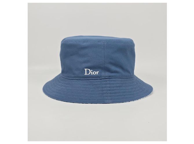 Oblique Dior Fleece-Bucket-Hat mit Schrägmuster Silber - Ansicht 3