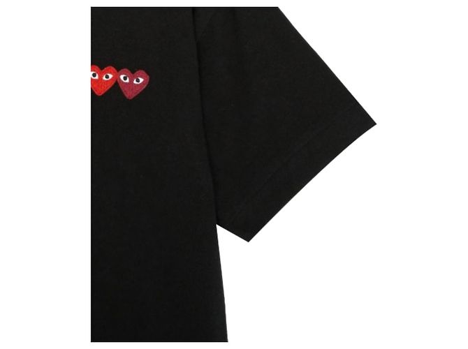 Comme Des Garcons T-Shirt Double Heart Black Schwarz - Ansicht 5