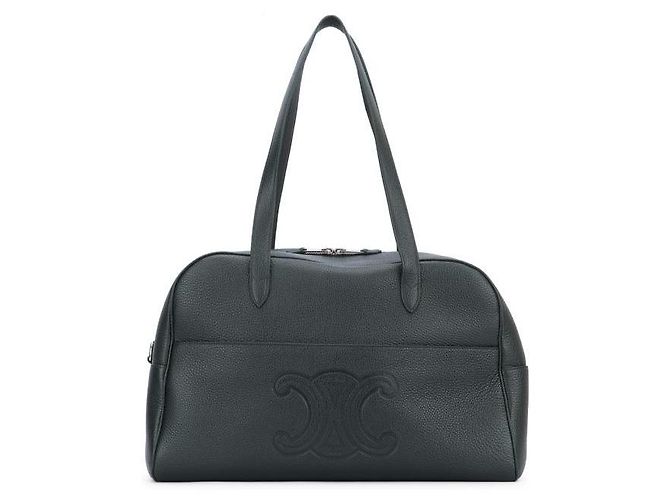 Céline Borsa duffel in pelle di vitello granulata Verde - vista 4