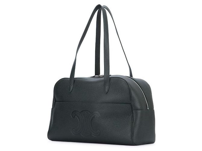 Céline Borsa duffel in pelle di vitello granulata Verde - vista 5