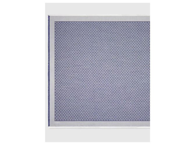 Gucci GG Seiden-Woll-Schal Blau - Ansicht 5