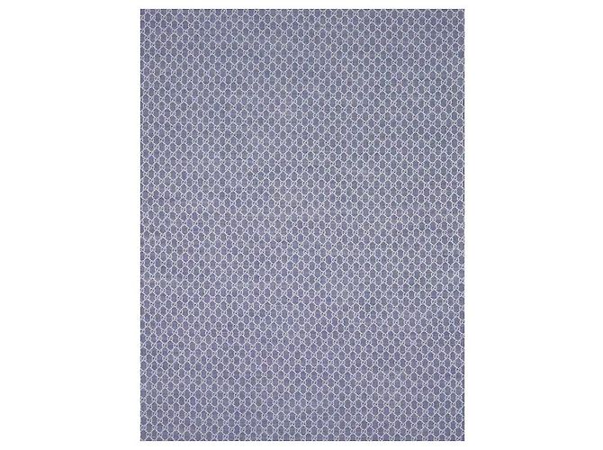 Gucci GG Seiden-Woll-Schal Blau - Ansicht 6