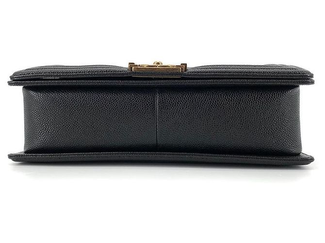 Chanel Borsa Boy Caviar Gold New Medium a Spalla Nero - vista 17