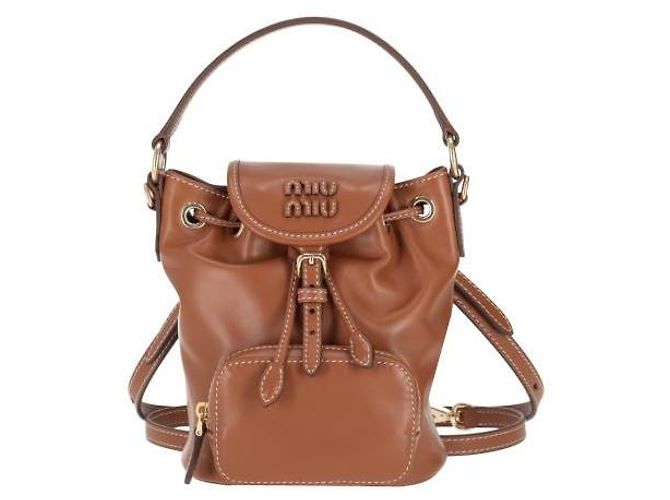 Miu Miu Mini zaino in pelle Marrone - vista 4