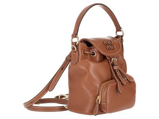 Miu Miu Mini zaino in pelle Marrone - vista 5