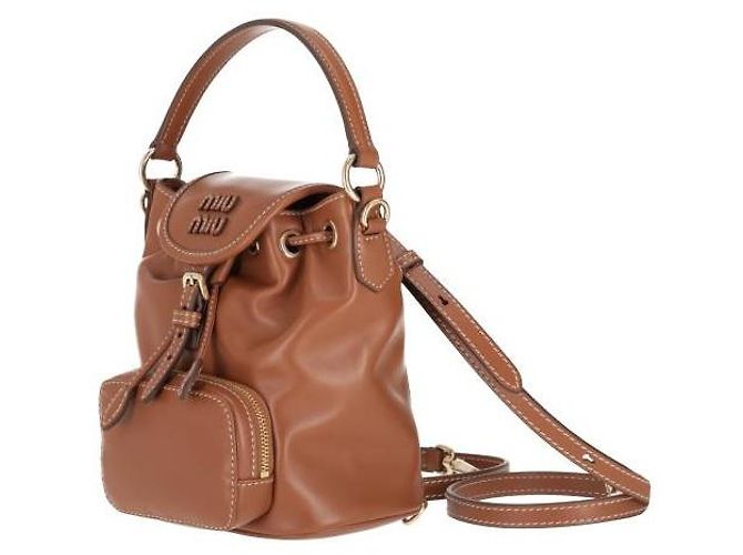 Miu Miu Mini zaino in pelle Marrone - vista 6