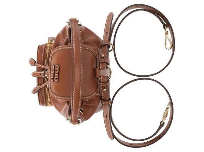 Miu Miu Mini zaino in pelle Marrone - vista 7