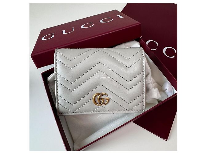 Gucci GG Marmont Kartenetui aus hellbeigem Leder DTDHT Mehrfarben - Ansicht 2