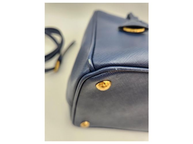 Prada Borsa Tote e Borsa a Spalla Saffiano Lux Blue - vista 11