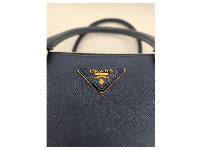 Prada Borsa Tote e Borsa a Spalla Saffiano Lux Blue - vista 13