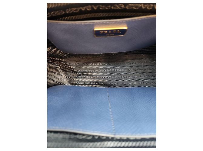 Prada Borsa Tote e Borsa a Spalla Saffiano Lux Blue - vista 15