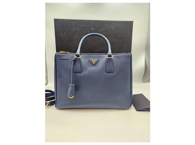 Prada Borsa Tote e Borsa a Spalla Saffiano Lux Blue - vista 5