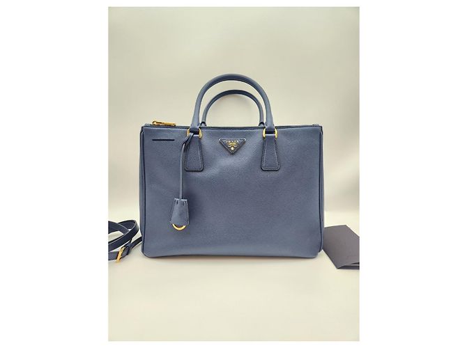 Prada Borsa Tote e Borsa a Spalla Saffiano Lux Blue - vista 6