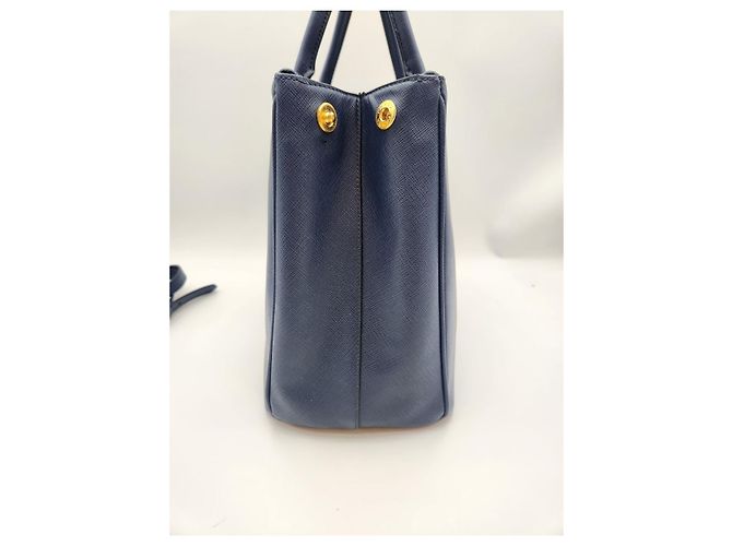 Prada Borsa Tote e Borsa a Spalla Saffiano Lux Blue - vista 9