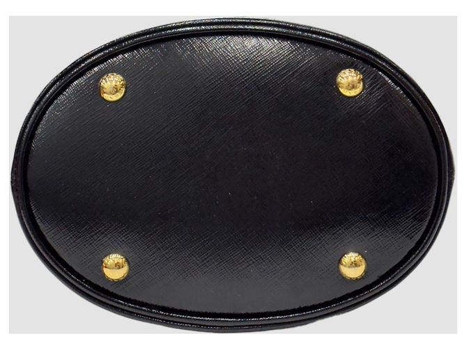 Prada Borsa bucket Saffiano vernice nero lucido - vista 7