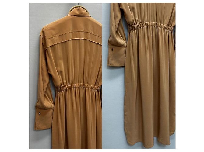 Fendi Abito midi in seta con cintura a corda Arancione - vista 6