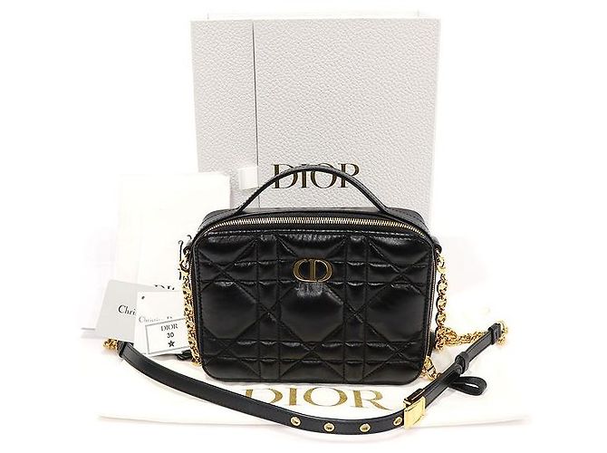 Borsa Caro Dior Nera Macro Cannage in pelle di vitello Nero - vista 2