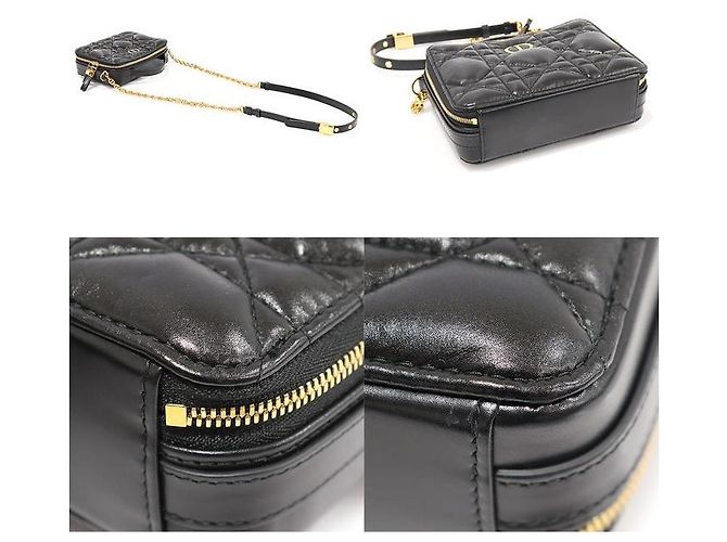 Borsa Caro Dior Nera Macro Cannage in pelle di vitello Nero - vista 5