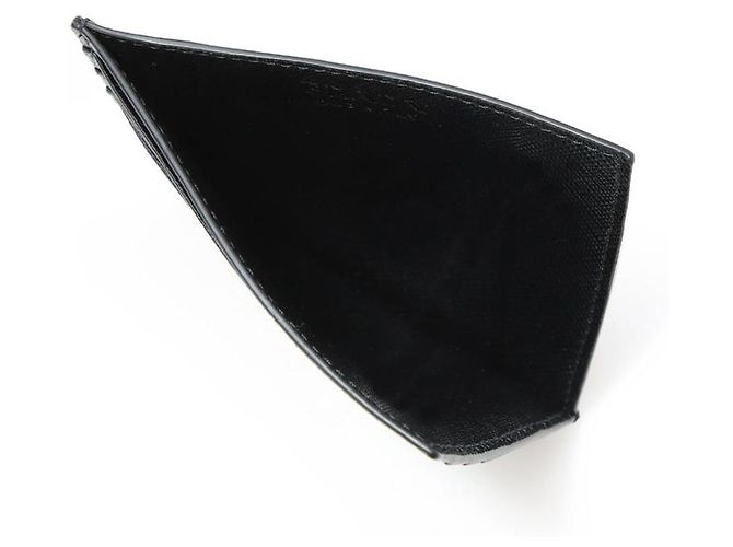 Prada Saffiano Triangle Card Holder Black - view 11