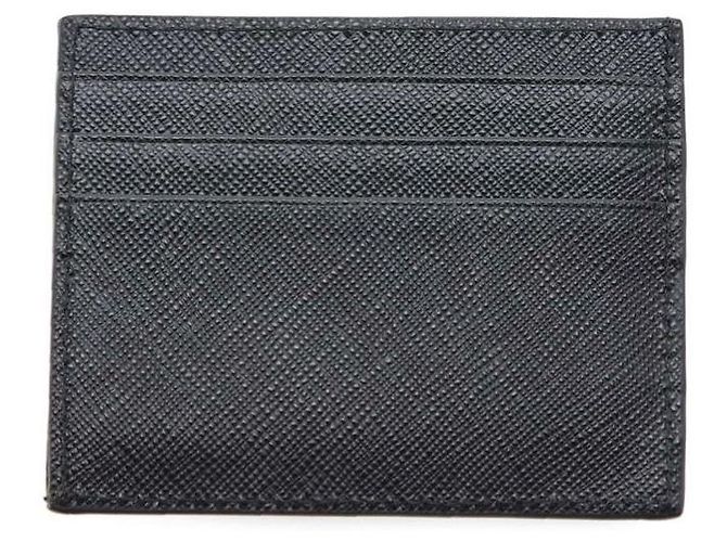 Prada Saffiano Triangle Card Holder Black - view 3