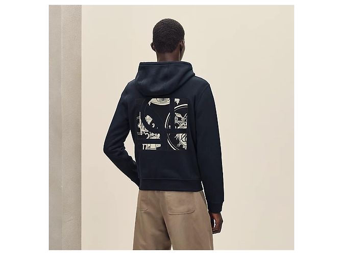 Hermès Zip-Up Hoodie Sweatshirt Marine Schwarz - Ansicht 3