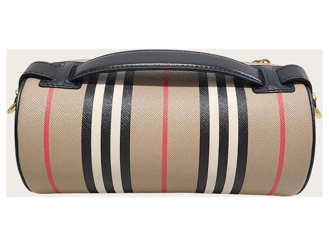 Burberry Borsa cilindrica con tracolla in tela Icon Stripe Marrone - vista 6