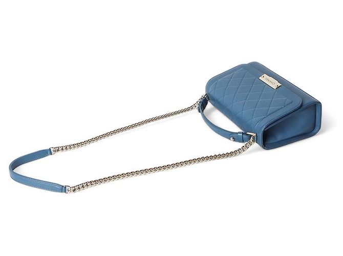 Chanel Borsa a tracolla media Label Click con manico superiore e patta Blu - vista 4