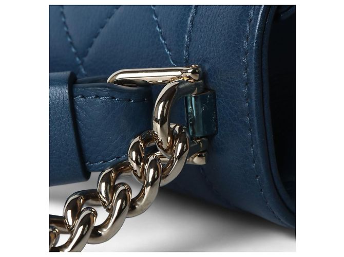 Chanel Borsa a tracolla media Label Click con manico superiore e patta Blu - vista 5