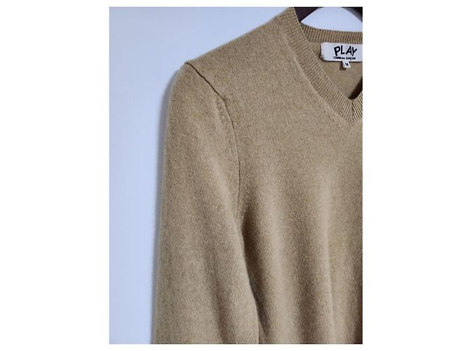 Comme Des Garcons Strickware für Damen beige schwarz mit Patch Braun - Ansicht 2