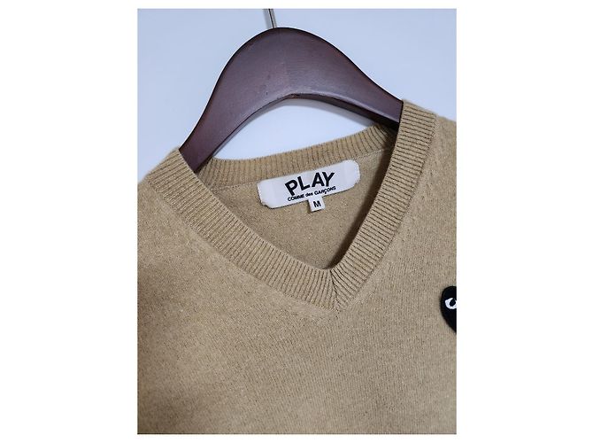 Comme Des Garcons Strickware für Damen beige schwarz mit Patch Braun - Ansicht 9