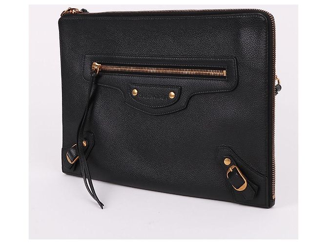 Balenciaga Clutch Neo Classic nera Nero - vista 3