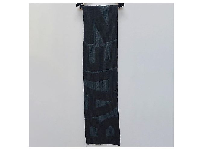 Balenciaga Sciarpa in lana con logo stampato Nero - vista 3
