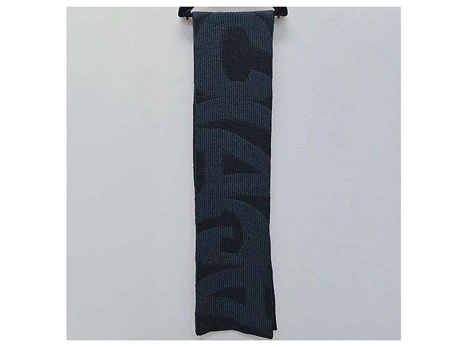 Balenciaga Sciarpa in lana con logo stampato Nero - vista 6