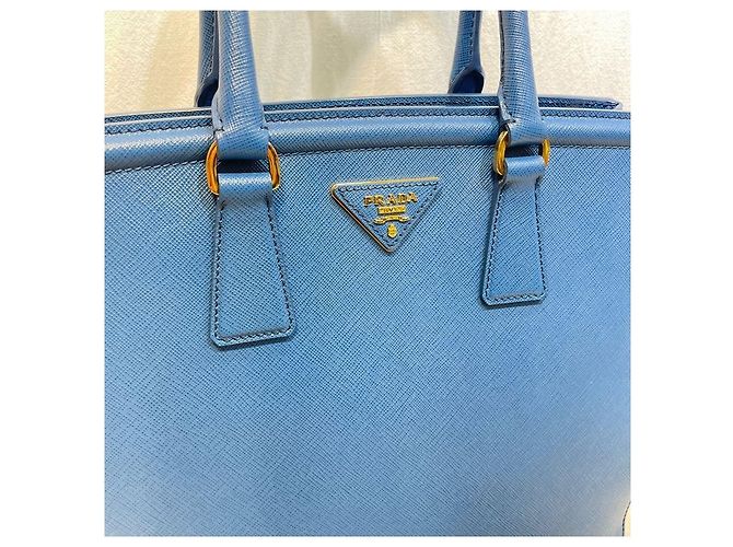 Prada Tote e borsa a tracolla Saffiano Lux Papaya Blu - vista 3