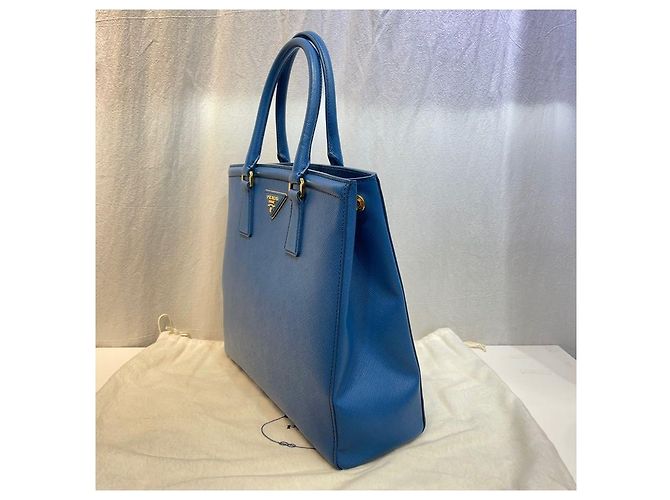Prada Tote e borsa a tracolla Saffiano Lux Papaya Blu - vista 4