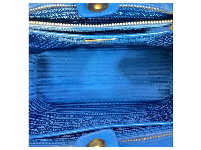 Prada Tote e borsa a tracolla Saffiano Lux Papaya Blu - vista 5