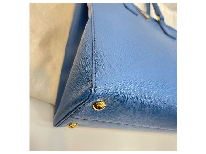 Prada Tote e borsa a tracolla Saffiano Lux Papaya Blu - vista 6