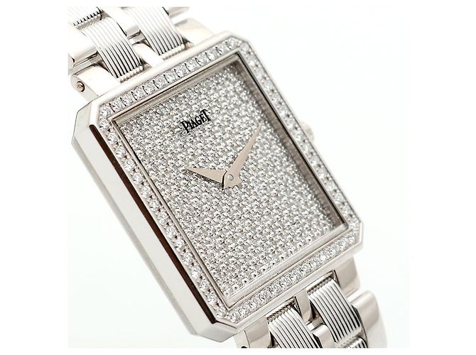 Piaget Protocol Herrenuhr Groß Weißgold Diamant Pavé Vintage - Ansicht 11