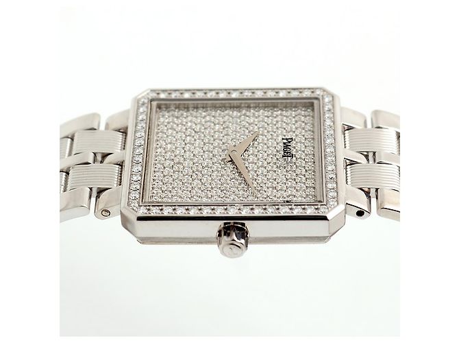 Piaget Protocol Herrenuhr Groß Weißgold Diamant Pavé Vintage - Ansicht 12