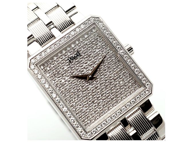 Piaget Protocol Herrenuhr Groß Weißgold Diamant Pavé Vintage - Ansicht 13