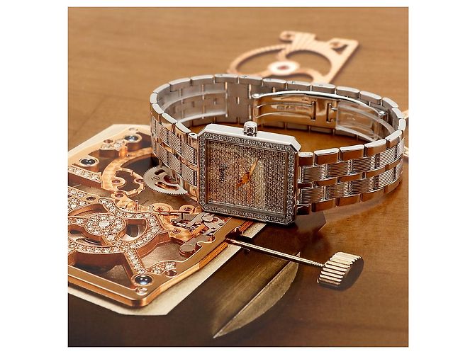 Piaget Protocol Herrenuhr Groß Weißgold Diamant Pavé Vintage - Ansicht 2